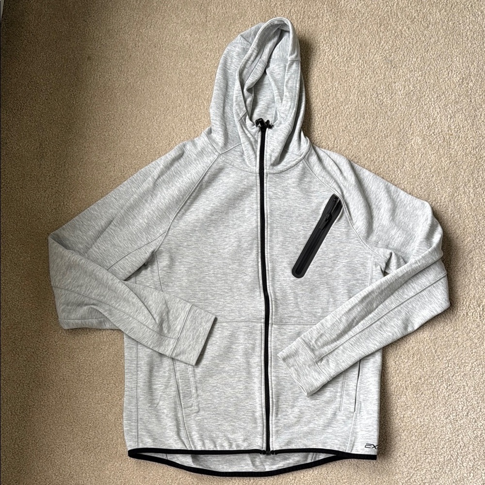 Express Heather Gray zip Light Weight Athletic Hoodie